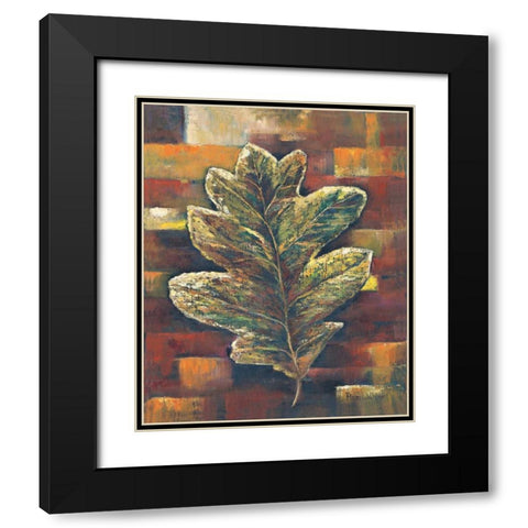 American oak leaf Black Modern Wood Framed Art Print with Double Matting by Withaar, Rian