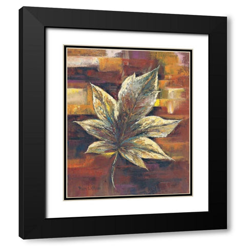 European oak leaf Black Modern Wood Framed Art Print with Double Matting by Withaar, Rian