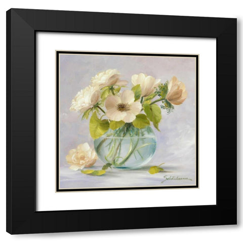 Yellow anemones Black Modern Wood Framed Art Print with Double Matting by Scholnhammer, Heinz