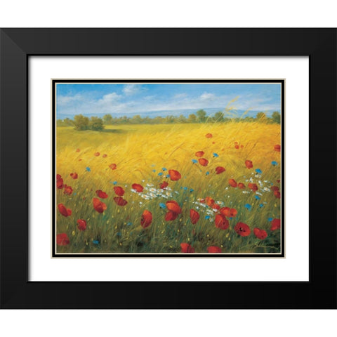 Sparkling field I Black Modern Wood Framed Art Print with Double Matting by Scholnhammer, Heinz