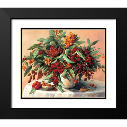 Autumn bouquet Black Modern Wood Framed Art Print with Double Matting by Bosman, Johan