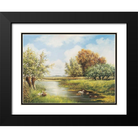 A natural peace Black Modern Wood Framed Art Print with Double Matting by de Jong, Johan