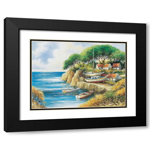 A sailors tranquillity Black Modern Wood Framed Art Print with Double Matting by de Jong, Johan