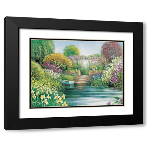 Memories of Giverny II Black Modern Wood Framed Art Print with Double Matting by de Jong, Johan