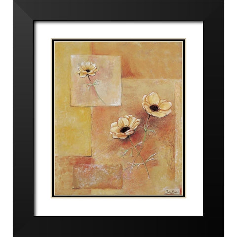 A block of flowers I Black Modern Wood Framed Art Print with Double Matting by Bonet, Julia