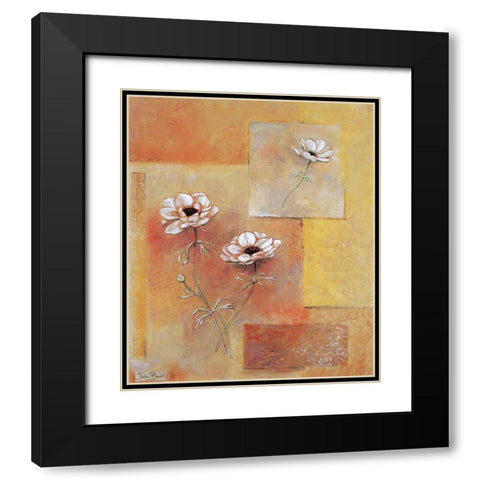 A block of flowers II Black Modern Wood Framed Art Print with Double Matting by Bonet, Julia