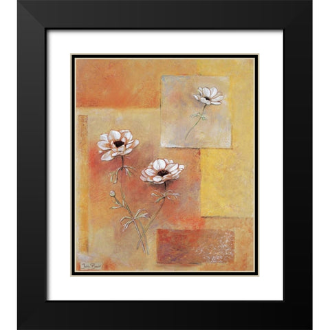 A block of flowers II Black Modern Wood Framed Art Print with Double Matting by Bonet, Julia