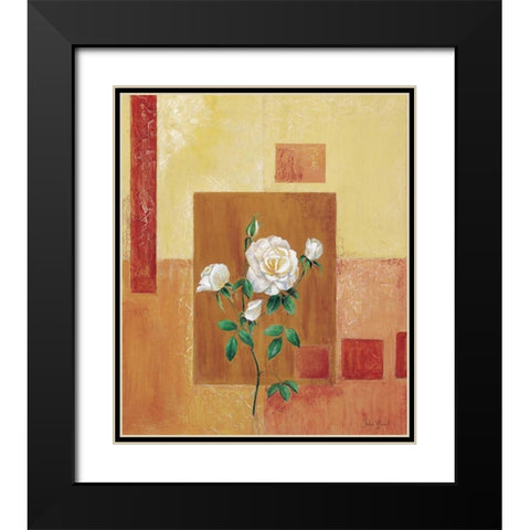 A patchwork rose I Black Modern Wood Framed Art Print with Double Matting by Bonet, Julia
