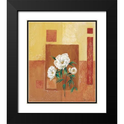 A patchwork rose II Black Modern Wood Framed Art Print with Double Matting by Bonet, Julia