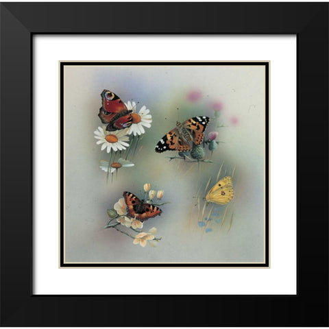 Butterfly composition Black Modern Wood Framed Art Print with Double Matting by Weenink, Jan