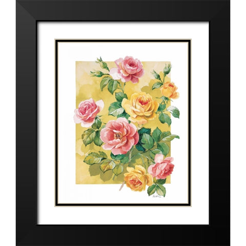 Pretty roses Black Modern Wood Framed Art Print with Double Matting by Kumorek, Krysztov