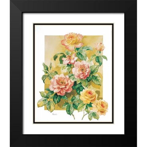 Charming roses Black Modern Wood Framed Art Print with Double Matting by Kumorek, Krysztov