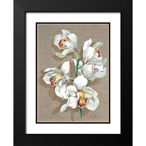 Pretty floral I Black Modern Wood Framed Art Print with Double Matting by Kumorek, Krysztov