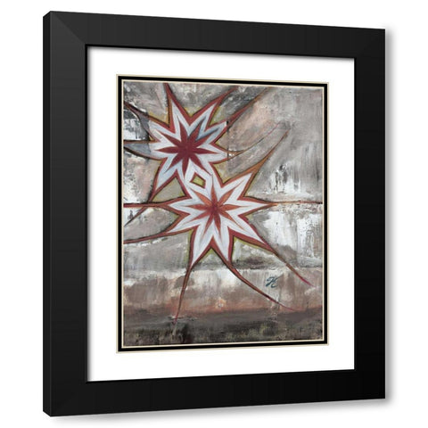 Star II Black Modern Wood Framed Art Print with Double Matting by Peters, Kristel
