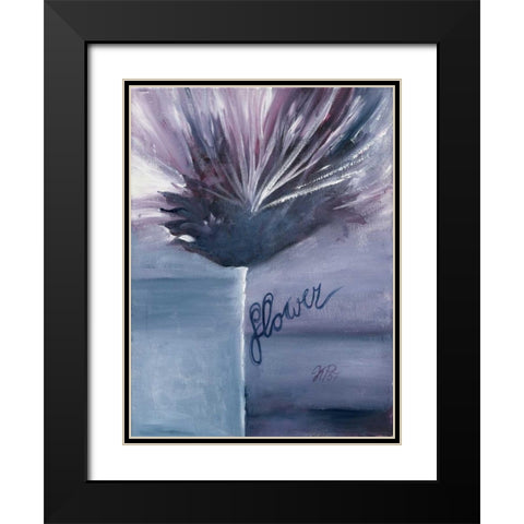 Purple bleu II Black Modern Wood Framed Art Print with Double Matting by Peters, Kristel
