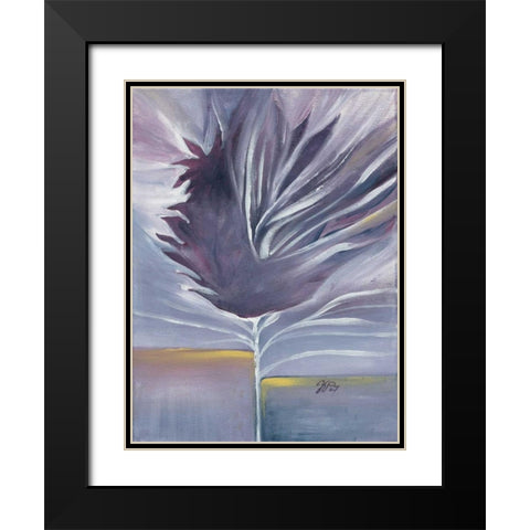 Purple bleu III Black Modern Wood Framed Art Print with Double Matting by Peters, Kristel