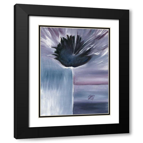 Purple bleu IV Black Modern Wood Framed Art Print with Double Matting by Peters, Kristel