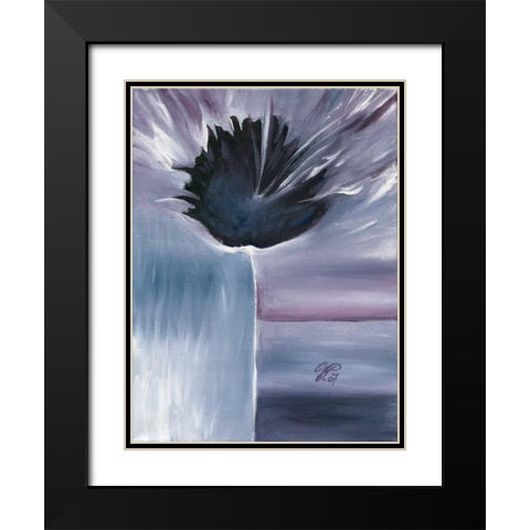 Purple bleu IV Black Modern Wood Framed Art Print with Double Matting by Peters, Kristel