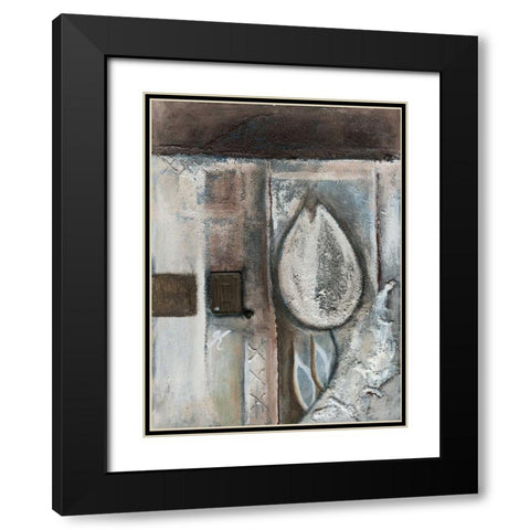Tulipo Brown II Black Modern Wood Framed Art Print with Double Matting by Peters, Kristel