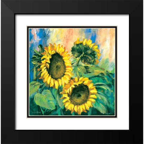 Sunflowers Black Modern Wood Framed Art Print with Double Matting by Schottler, Katharina