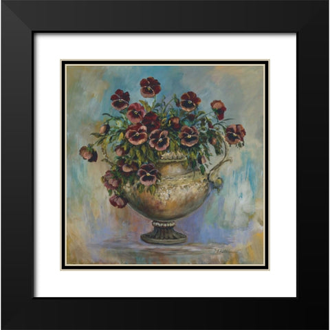 Red pansies delight Black Modern Wood Framed Art Print with Double Matting by Schottler, Katharina