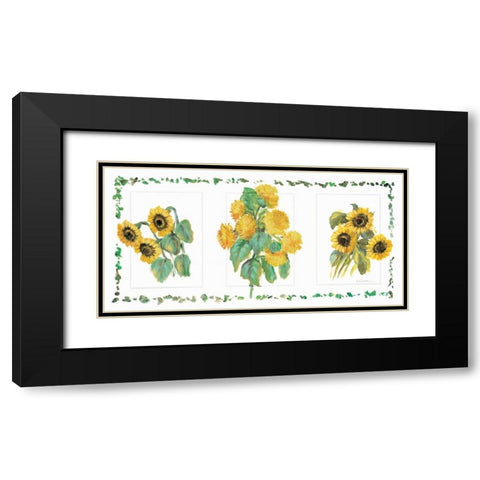 Flower trio II Black Modern Wood Framed Art Print with Double Matting by Schottler, Katharina
