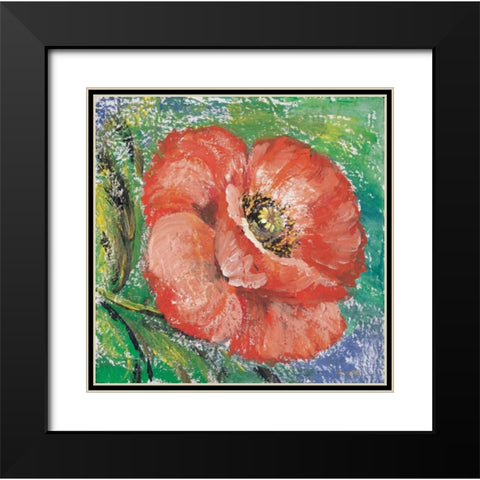 Poppy Black Modern Wood Framed Art Print with Double Matting by Schottler, Katharina