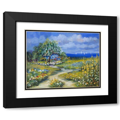 Sailing in the Summer Black Modern Wood Framed Art Print with Double Matting by Schottler, Katharina