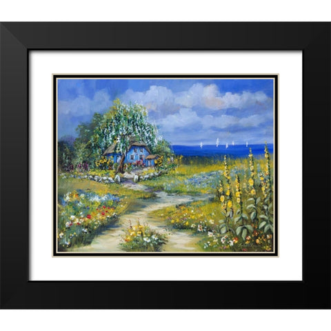 Sailing in the Summer Black Modern Wood Framed Art Print with Double Matting by Schottler, Katharina