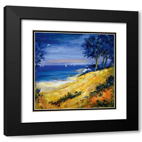 The sea and home Black Modern Wood Framed Art Print with Double Matting by Schottler, Katharina