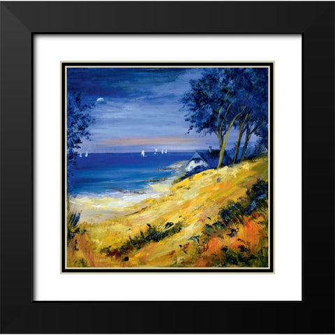 The sea and home Black Modern Wood Framed Art Print with Double Matting by Schottler, Katharina