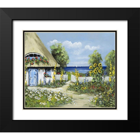 Welcome at our place Black Modern Wood Framed Art Print with Double Matting by Schottler, Katharina