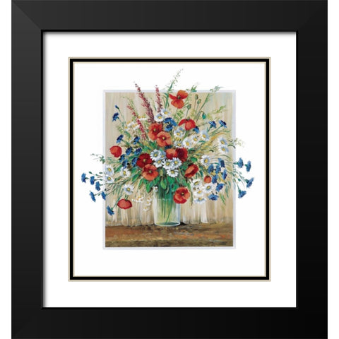 A vase with poppies Black Modern Wood Framed Art Print with Double Matting by Schottler, Katharina