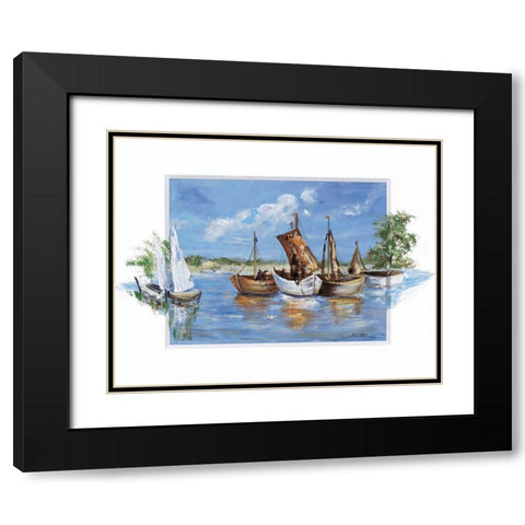 Peaceful scene Black Modern Wood Framed Art Print with Double Matting by Schottler, Katharina