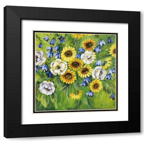 Mixed sunflower bouquet Black Modern Wood Framed Art Print with Double Matting by Schottler, Katharina