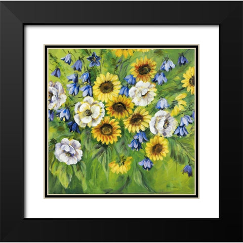 Mixed sunflower bouquet Black Modern Wood Framed Art Print with Double Matting by Schottler, Katharina