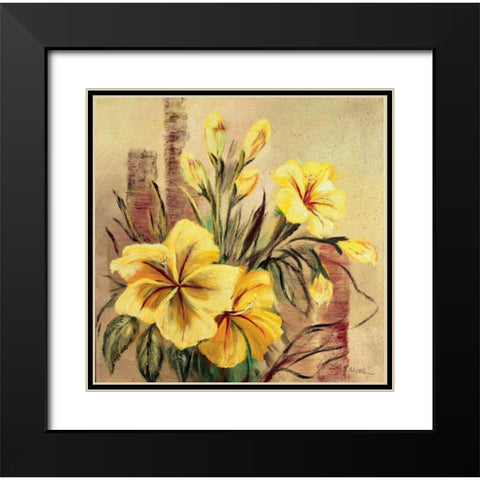 Yellow creation II Black Modern Wood Framed Art Print with Double Matting by Schottler, Katharina