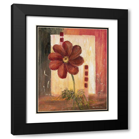 Flores Power ll Black Modern Wood Framed Art Print with Double Matting by Schottler, Katharina