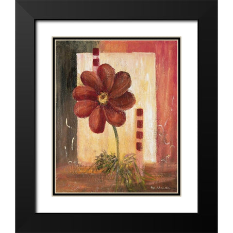 Flores Power ll Black Modern Wood Framed Art Print with Double Matting by Schottler, Katharina