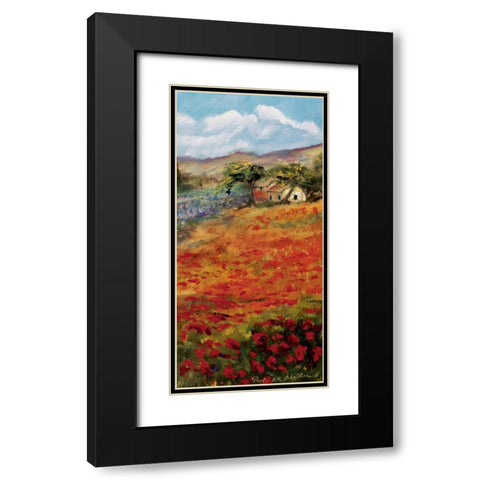 Italy red field Black Modern Wood Framed Art Print with Double Matting by Schottler, Katharina