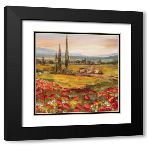 Trytic II Black Modern Wood Framed Art Print with Double Matting by Schottler, Katharina