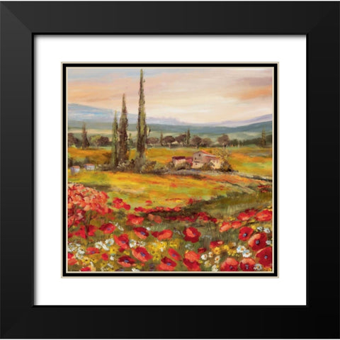 Trytic II Black Modern Wood Framed Art Print with Double Matting by Schottler, Katharina