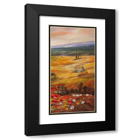Trytic II Black Modern Wood Framed Art Print with Double Matting by Schottler, Katharina