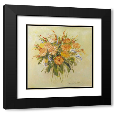 Tradition bouqet III Black Modern Wood Framed Art Print with Double Matting by Schottler, Katharina