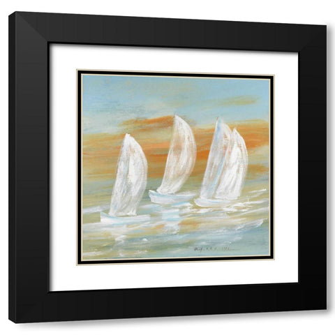 Sailing I Black Modern Wood Framed Art Print with Double Matting by Schottler, Katharina