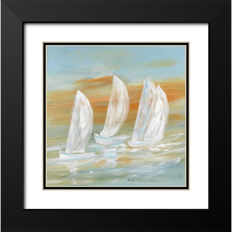 Sailing I Black Modern Wood Framed Art Print with Double Matting by Schottler, Katharina