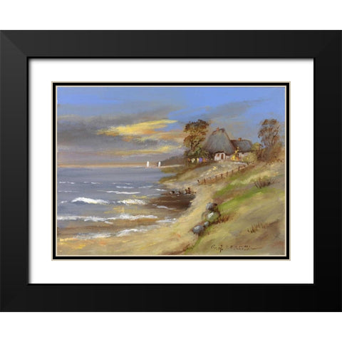 View II Black Modern Wood Framed Art Print with Double Matting by Schottler, Katharina