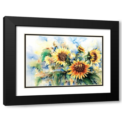 A bouquet of sunflowers Black Modern Wood Framed Art Print with Double Matting by Kalsbeek-Vlasma, Klaske