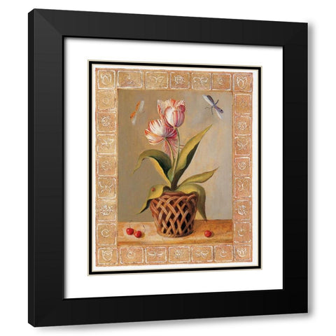 La Tulipe Black Modern Wood Framed Art Print with Double Matting by du Ciel, Milieu