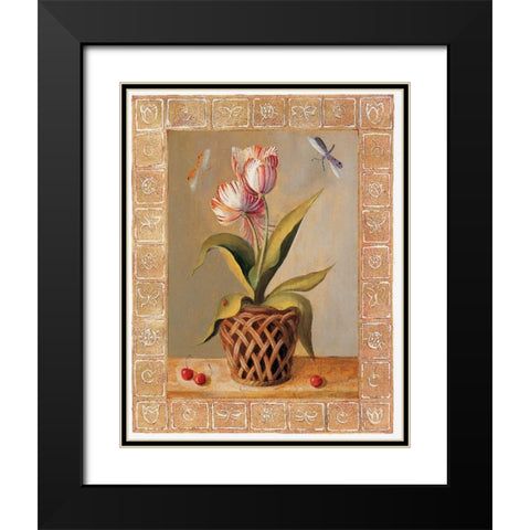 La Tulipe Black Modern Wood Framed Art Print with Double Matting by du Ciel, Milieu